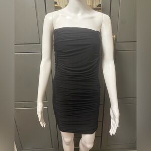 Naked Wardrobe NWT Strapless Ruched Tube Midi Dress